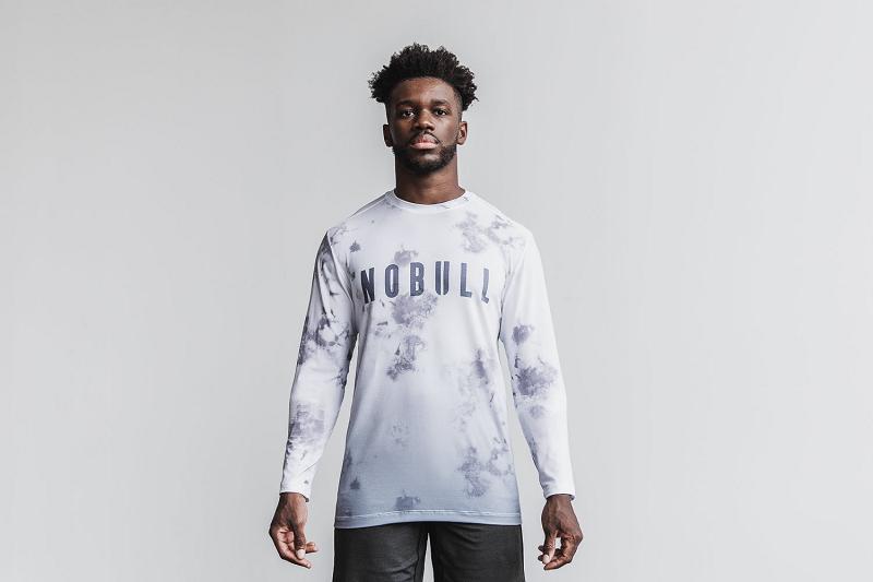 AZURE Nobull Tee (DIP-DYE) Men's Long Sleeve | CA O1575K